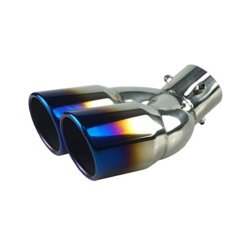 Auspuffblende Auto-Auspuffspitze Einlass 63Mm Edelstahl Doppelauslass Schalldämpfer Endrohr Auspuffendrohr Auspuffendrohr(Blue W) von DPEDFVXVMR