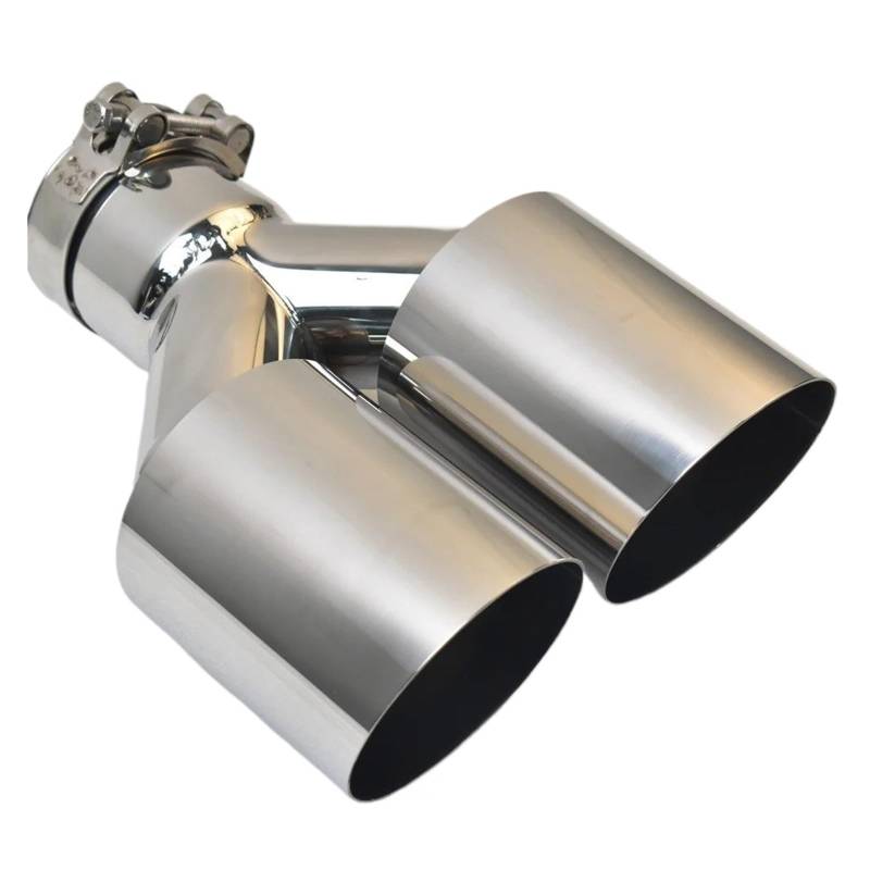 Auspuffblende Auto Universal 304 Edelstahl Schalldämpfer Doppelzylinder Hinten Auspuff Endrohr Auspuffendrohr(57MM IN- 76MM Out) von DPEDFVXVMR