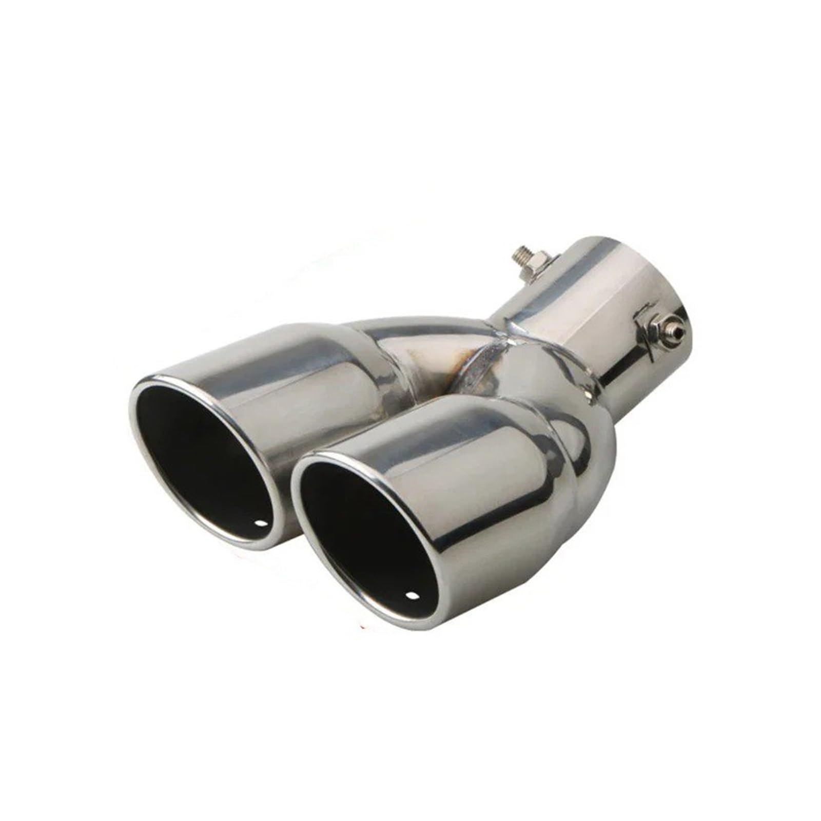 Auspuffblende Auto-Universalrohr Auspuffrohr Verdickte Version Dual Outlet Endrohr Schalldämpfer Auspuffendrohr(Silver Bent) von DPEDFVXVMR