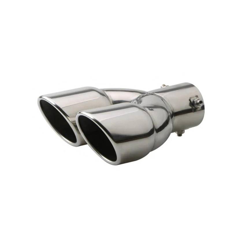 Auspuffblende Auto-Universalrohr Auspuffrohr Verdickte Version Dual Outlet Endrohr Schalldämpfer Auspuffendrohr(Silver Straight) von DPEDFVXVMR