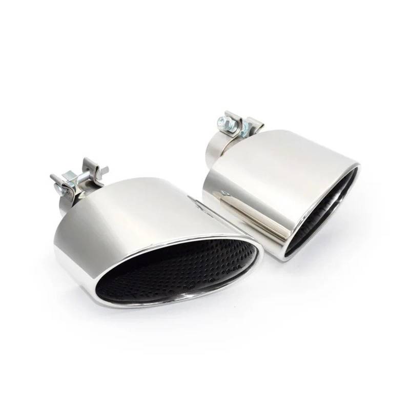 Auspuffblende Für A3 Für A4 Für A5 Für A6 Für A7 RS3 RS4 RS5 RS6 RS7 Auto Oval Auspuff Endrohr Düse Auspuff System Schalldämpfer Auspuffendrohr(Silver) von DPEDFVXVMR