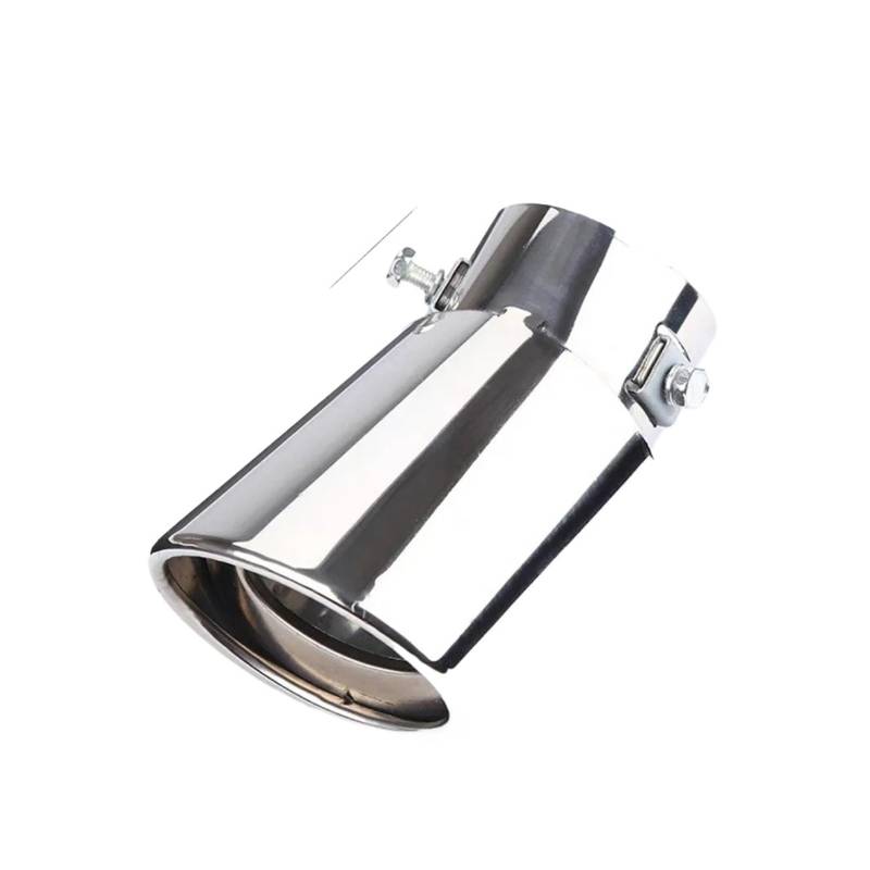 Auspuffblende Universal Auto Auspuff Schalldämpfer Spitze Edelstahl Rohr Hinten Schwanz Kehle Liner Zubehör Auspuffendrohr(Curved-Silver) von DPEDFVXVMR