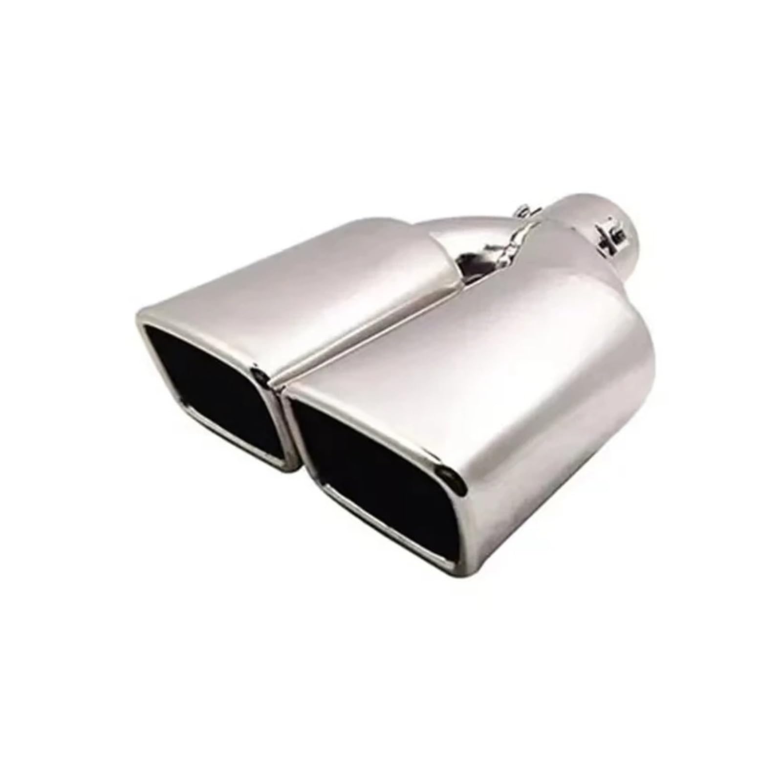 Auspuffblende Universal Auto Edelstahl Quadrat Auspuffrohr Schalldämpfer Einlass 60mm Auspuff Spitze Doppel Outlet Auspuffendrohr(Silver Straight) von DPEDFVXVMR
