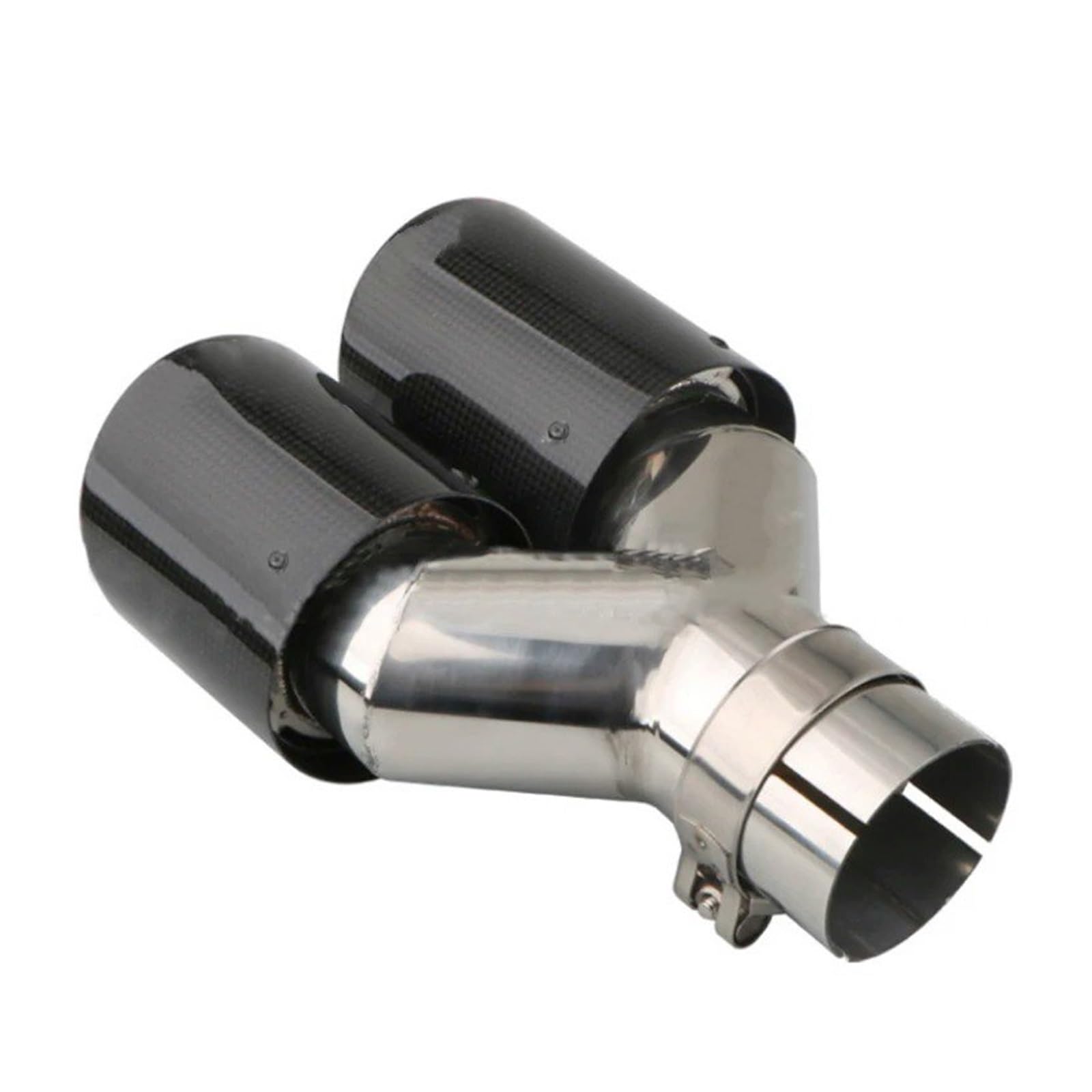 Auspuffblende Universal Auto Edelstahl Schalldämpfer Doppel Auspuff Tipps Carbon Fiber Hinten Auspuff Endrohr Tipps Teile Auspuffendrohr(Leftstyle1130) von DPEDFVXVMR