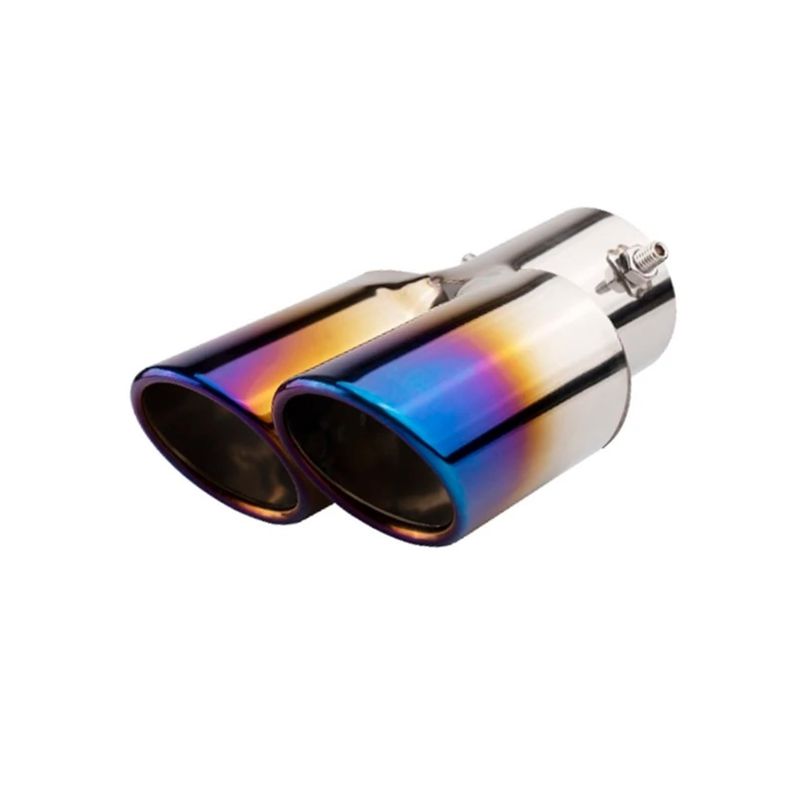 Auspuffblende Universal-Schalldämpfer Rund Kohlefaser-Auspuffspitzen Auto-Deko-Schalldämpfer Edelstahl Doppelendrohr Doppel-Auspuffspitzen Auspuffendrohr(Dbl 4 Bevel 350) von DPEDFVXVMR
