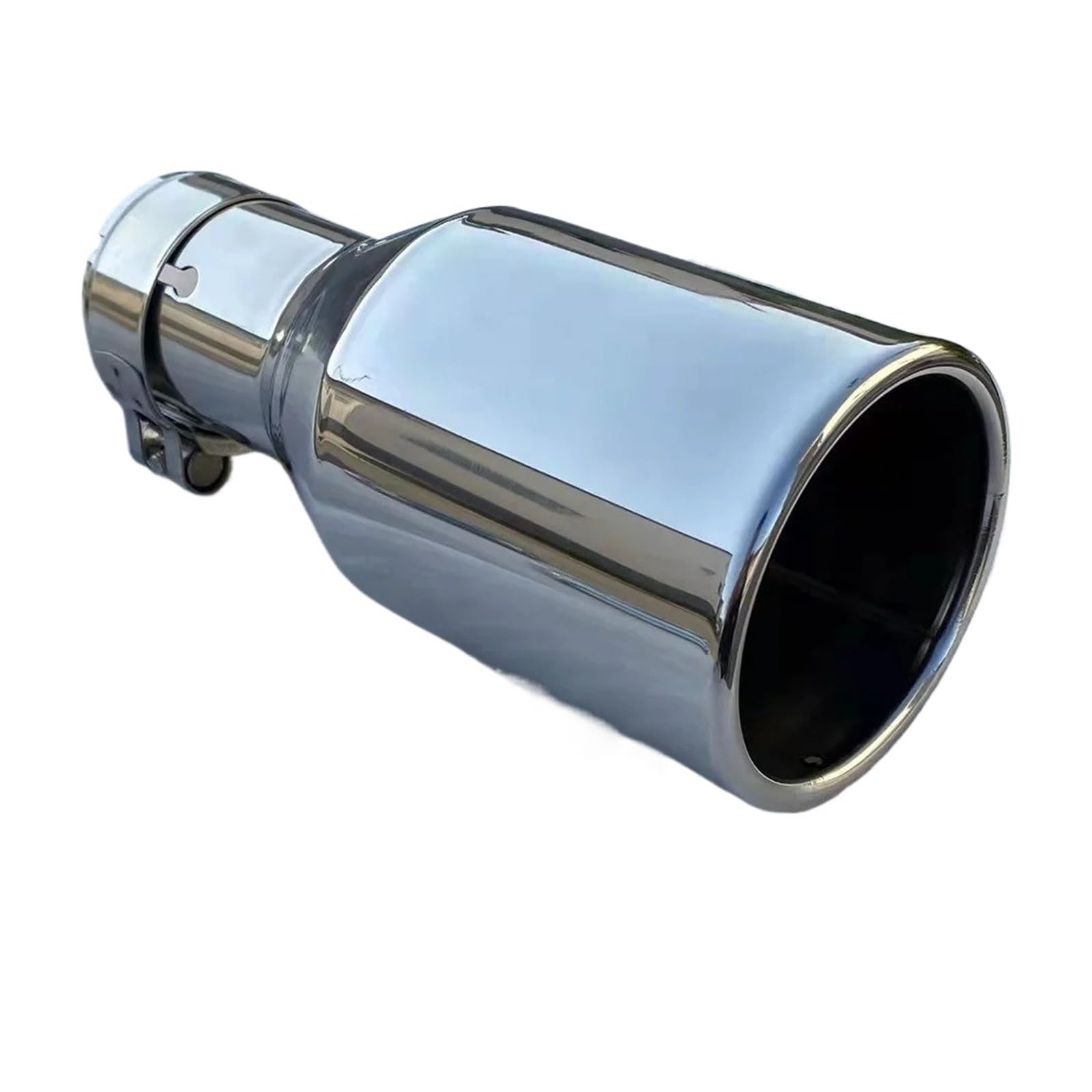Auspuffblende Universal Schalldämpfer Schwanz Throat Single Die Flache Kante Edelstahl Auto Modifikation Auspuffrohr Auspuffendrohr(60MM IN-101MM Out) von DPEDFVXVMR
