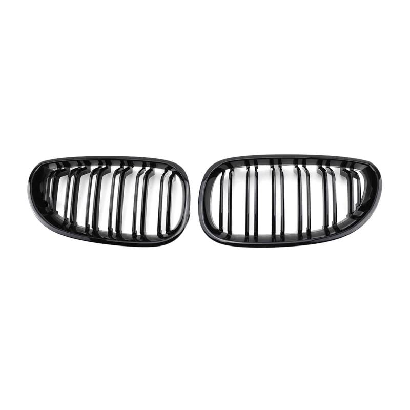 Haubengrill 2 Stück Für M5 E60 E61 520I 535I 550I 2004-2009 Gloss Black Front Nierengrill Doppel-Renngitter Vorne Haube Kühlergrill von DPEDFVXVMR