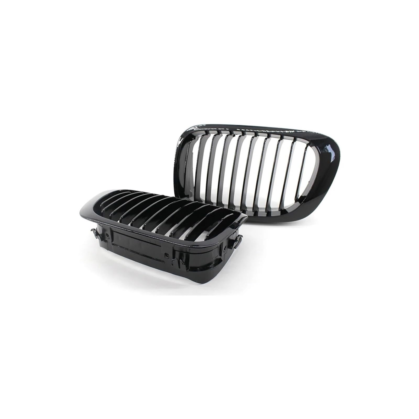 Haubengrill 2 Stücke Für 3Serie E46 320i 328i 330i 1998-2001 Auto Front Nierengrill Racing Grille Glanz Schwarz Vorne Haube Kühlergrill(2 Door Gloss Black) von DPEDFVXVMR