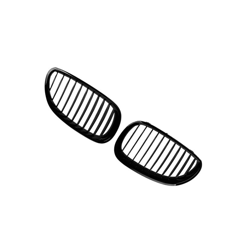 Haubengrill 2 Stücke Für M5 Für 5er-Serie E60 E61 2003-2009 Auto Vorderen Stoßfänger Nieren Racing Grills Glänzend Matt Schwarz Vorne Haube Kühlergrill(Single Slats Glossy) von DPEDFVXVMR