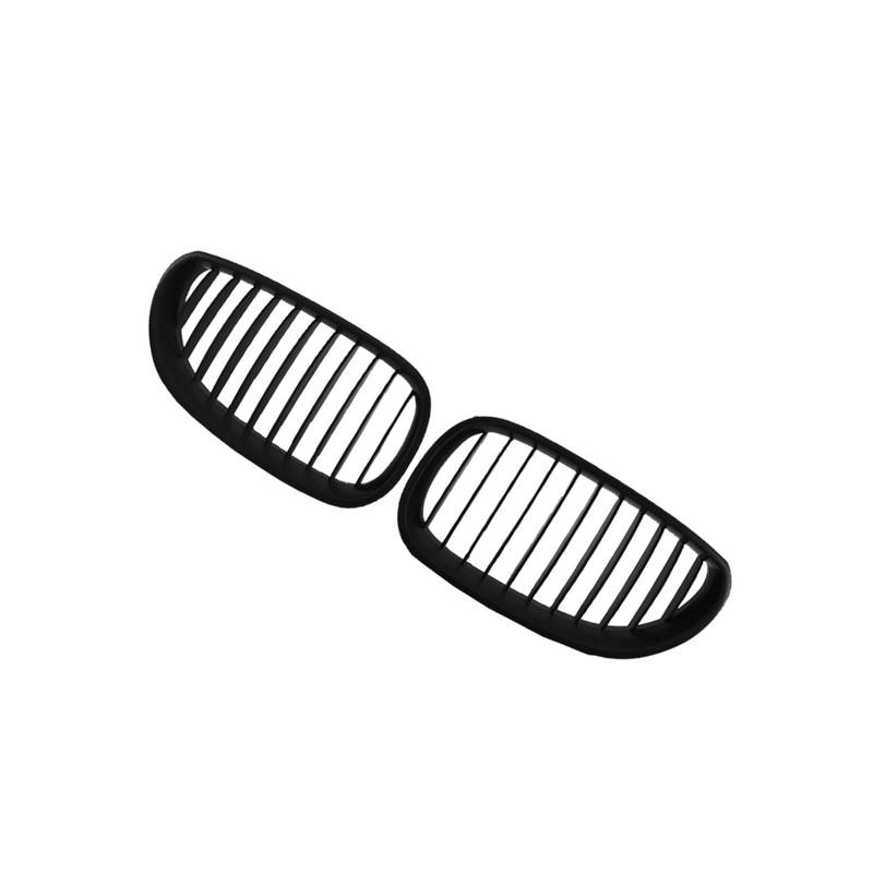 Haubengrill 2 Stücke Für M5 Für 5er-Serie E60 E61 2003-2009 Auto Vorderen Stoßfänger Nieren Racing Grills Glänzend Matt Schwarz Vorne Haube Kühlergrill(Single Slats Matte) von DPEDFVXVMR