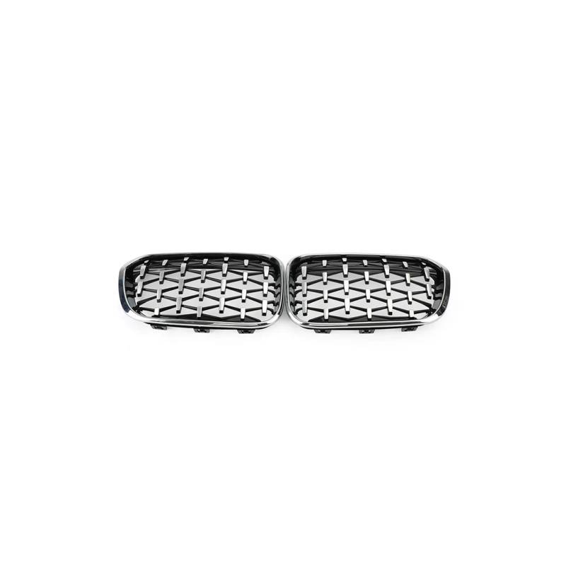 Haubengrill 2Pcs Für 1 Serie F20 F21 2012-2019 Auto Vorderen Stoßfänger Gitter Nieren Grill Racing Glanz Schwarz Vorne Haube Kühlergrill(Diamond-ChromeSilver) von DPEDFVXVMR