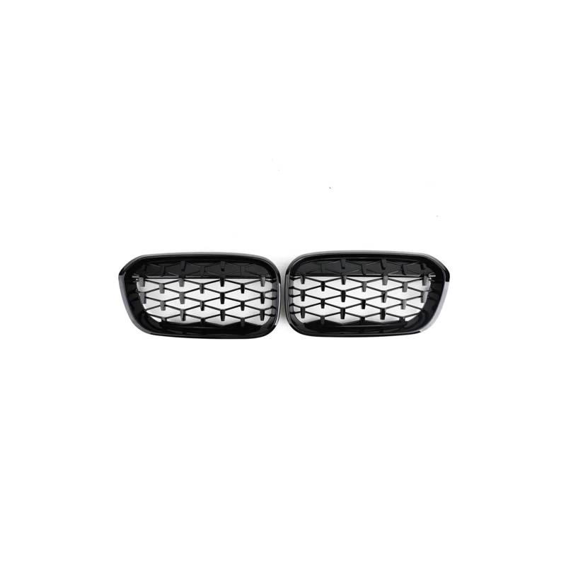 Haubengrill 2Pcs Für 1 Serie F20 F21 2012-2019 Auto Vorderen Stoßfänger Gitter Nieren Grill Racing Glanz Schwarz Vorne Haube Kühlergrill(Diamonds-ChromeBlack) von DPEDFVXVMR
