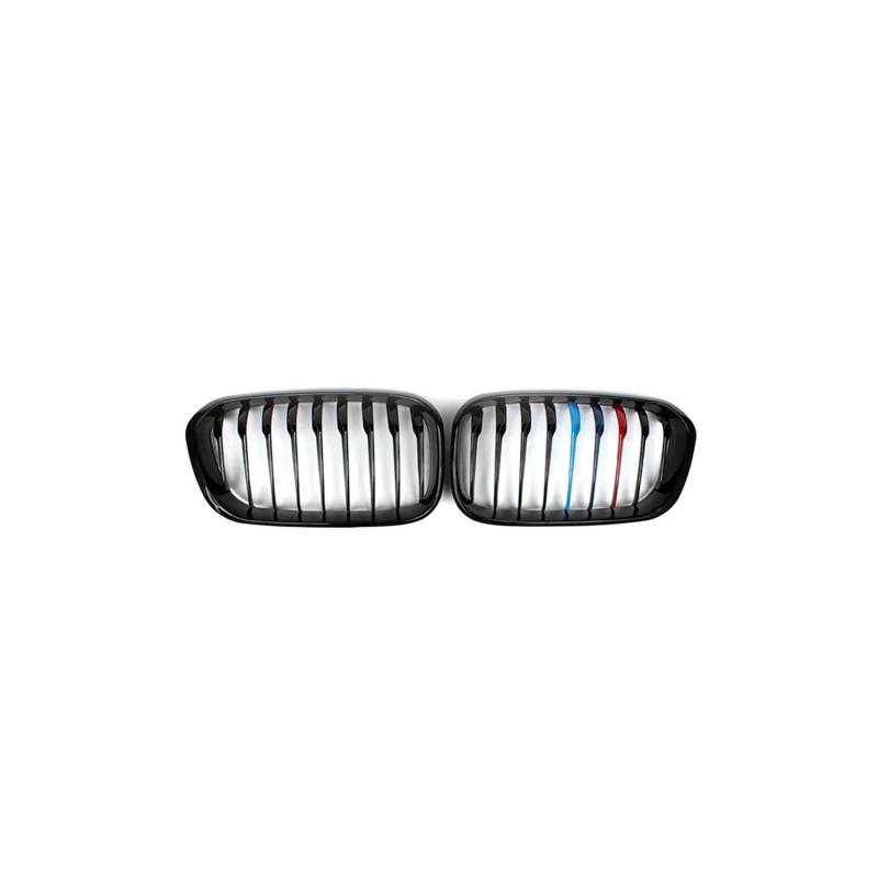 Haubengrill 2Pcs Für 1 Serie F20 F21 2012-2019 Auto Vorderen Stoßfänger Gitter Nieren Grill Racing Glanz Schwarz Vorne Haube Kühlergrill(Single-3-Color) von DPEDFVXVMR