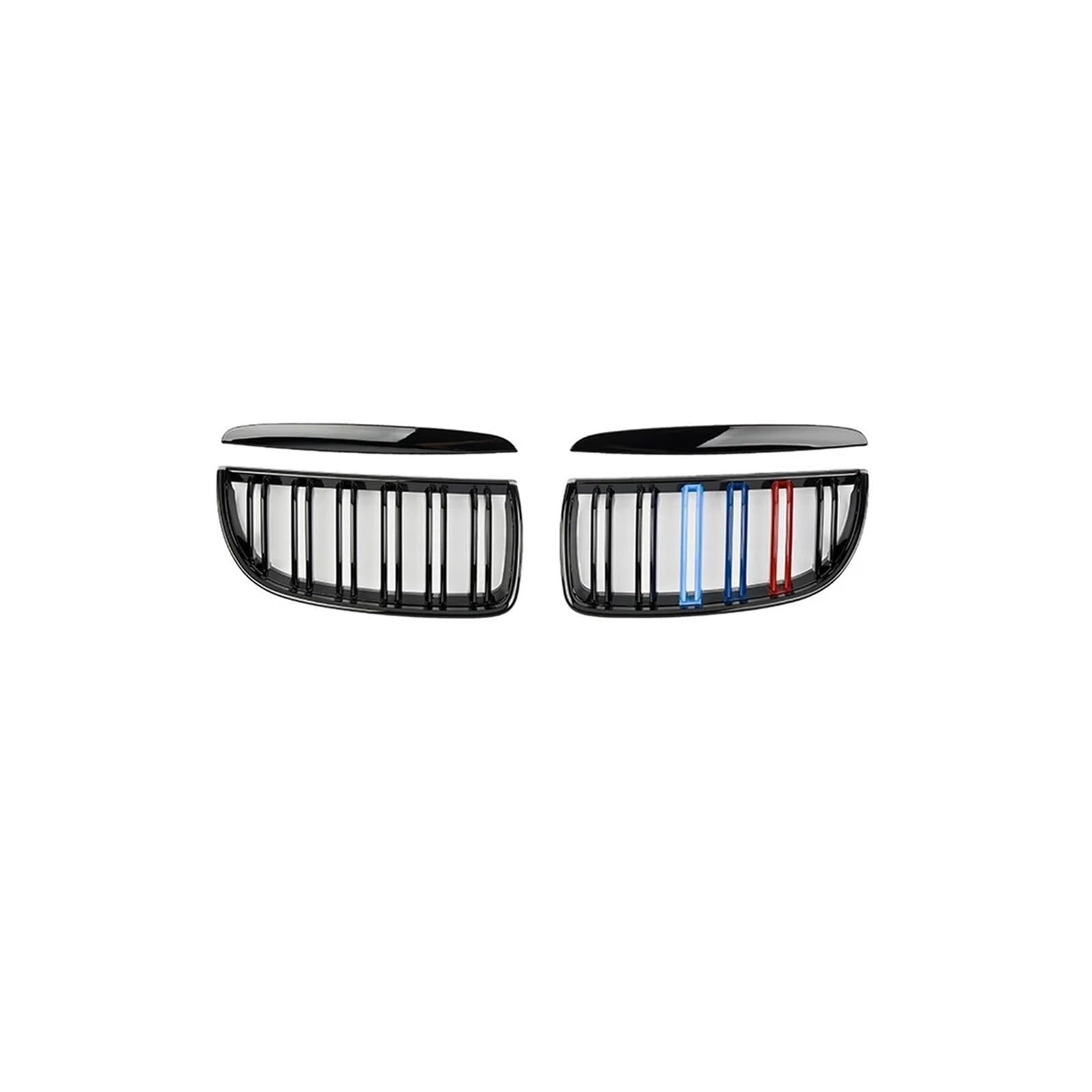 Haubengrill 2Pcs Für 3 Serie E90 E91 320i 325i 328i 2005-2008 Vorne Niere Kühlergrill Doppel Lamellen Vorne Haube Kühlergrill(Matt Black 2 Line 3) von DPEDFVXVMR