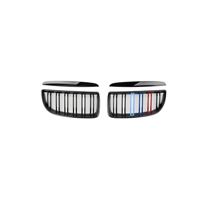 Haubengrill 2Pcs Für 3 Serie E90 E91 320i 325i 328i 2005-2008 Vorne Niere Kühlergrill Doppel Lamellen Vorne Haube Kühlergrill(Matt Black 2 Line 3) von DPEDFVXVMR