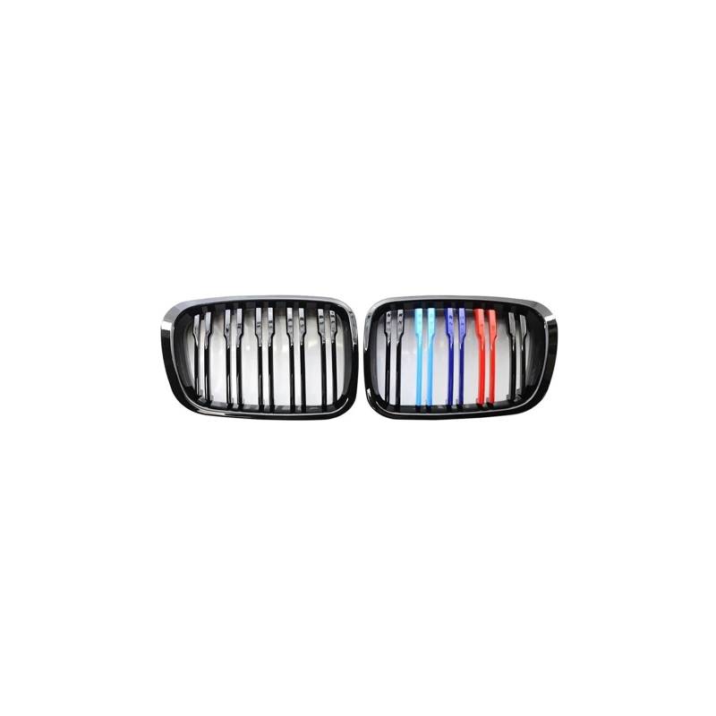 Haubengrill 2Pcs Für 3er-Serie E46 323 325 1998-2001 Auto Front Niere Grill Glanz Schwarz Vorne Haube Kühlergrill(Gloss Black 3 Style) von DPEDFVXVMR