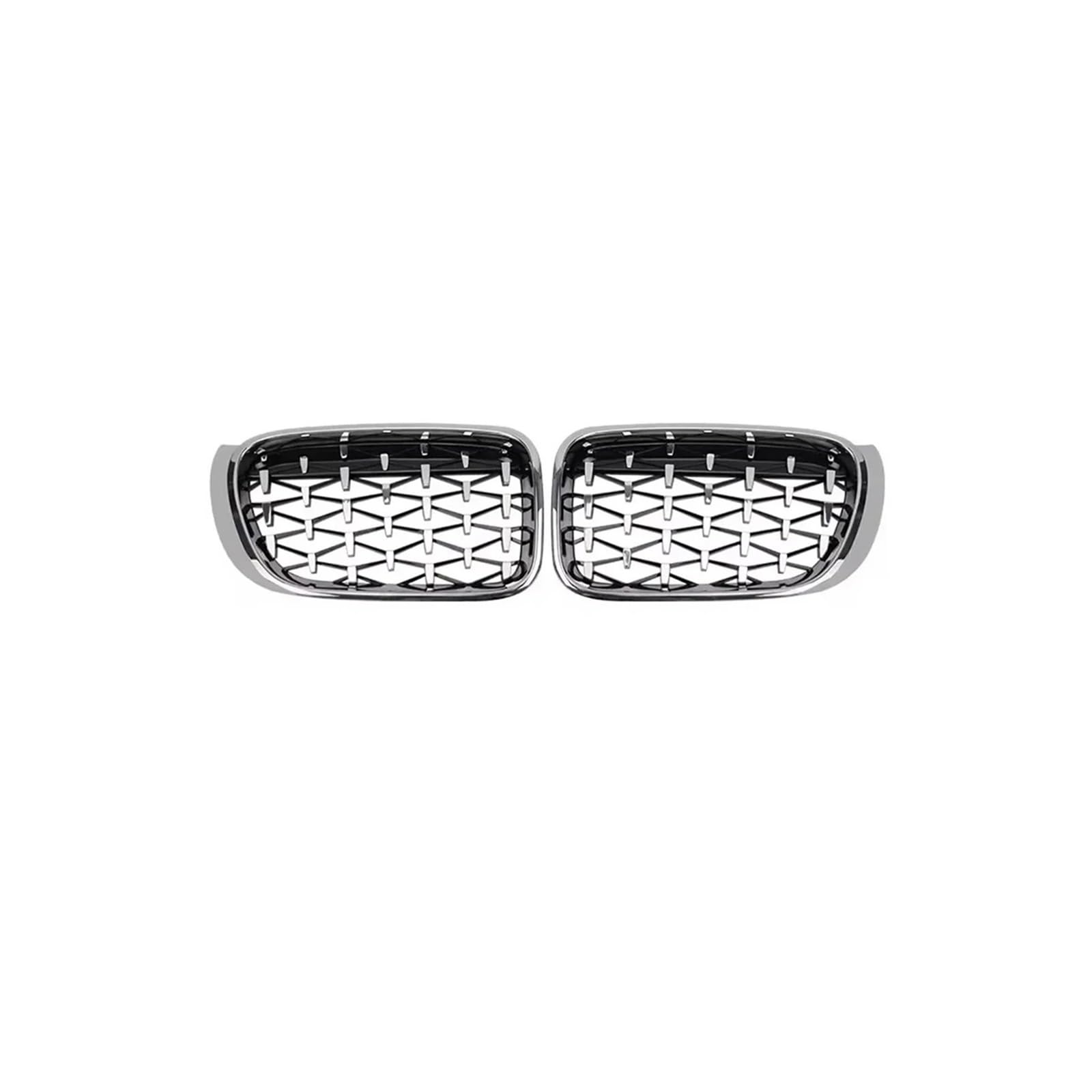 Haubengrill 2Pcs Für X3 F25 Für X4 F26 2014-2017 Auto Front Niere Kühlergrill Diamanten Front Stoßstange Grille Vorne Haube Kühlergrill(M Chrome Silver) von DPEDFVXVMR