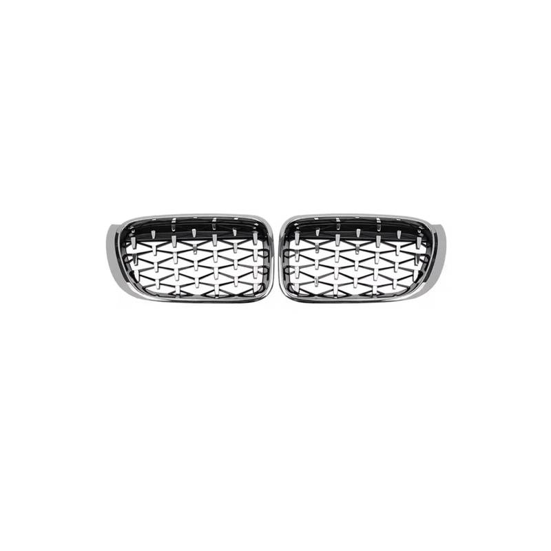 Haubengrill 2Pcs Für X3 F25 Für X4 F26 2014-2017 Auto Front Niere Kühlergrill Diamanten Front Stoßstange Grille Vorne Haube Kühlergrill(M Chrome Silver) von DPEDFVXVMR