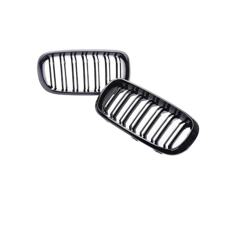 Haubengrill 2Pcs Für X5 Für X6 F15 F16 2014-2018 Auto Vorderen Stoßfänger Kühler Glanz Schwarz Grills Vorne Haube Kühlergrill(Dual Gloss Black) von DPEDFVXVMR