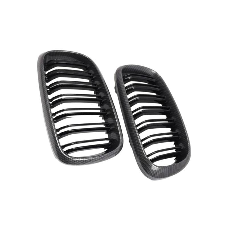 Haubengrill 2Pcs Für X5M F85 Für X6M F86 2015-2018 Für X5 F15 Für X6 F16 2014-2018 Front Stoßstange Grille Carbon Faser Vorne Haube Kühlergrill(Carbon Fiber Black) von DPEDFVXVMR