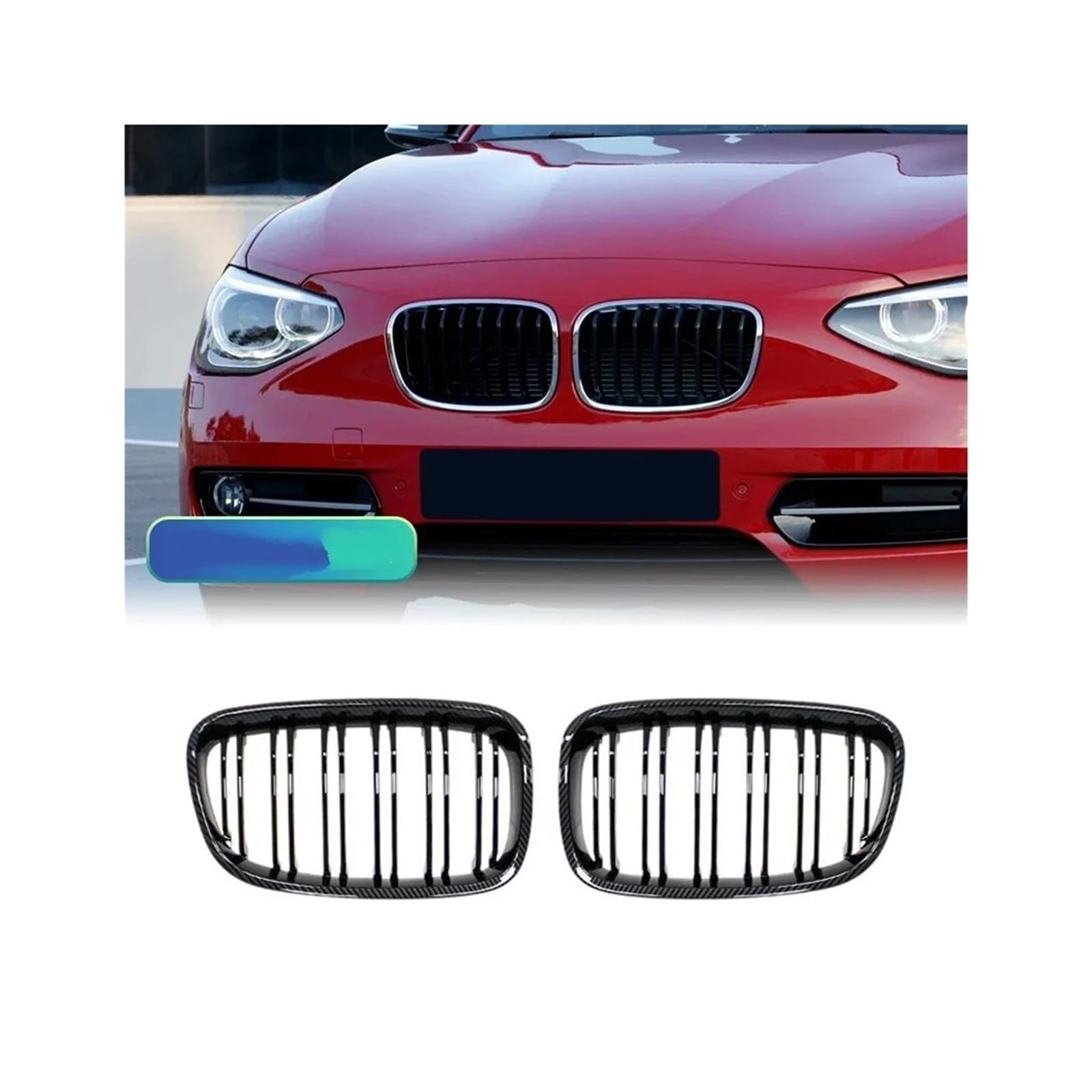 Haubengrill Für 1Serie F20 F21 2011-2014 Auto Vorderen Stoßfänger Nierengrill Kühlerschutz Vorne Haube Kühlergrill(Carbon Look) von DPEDFVXVMR