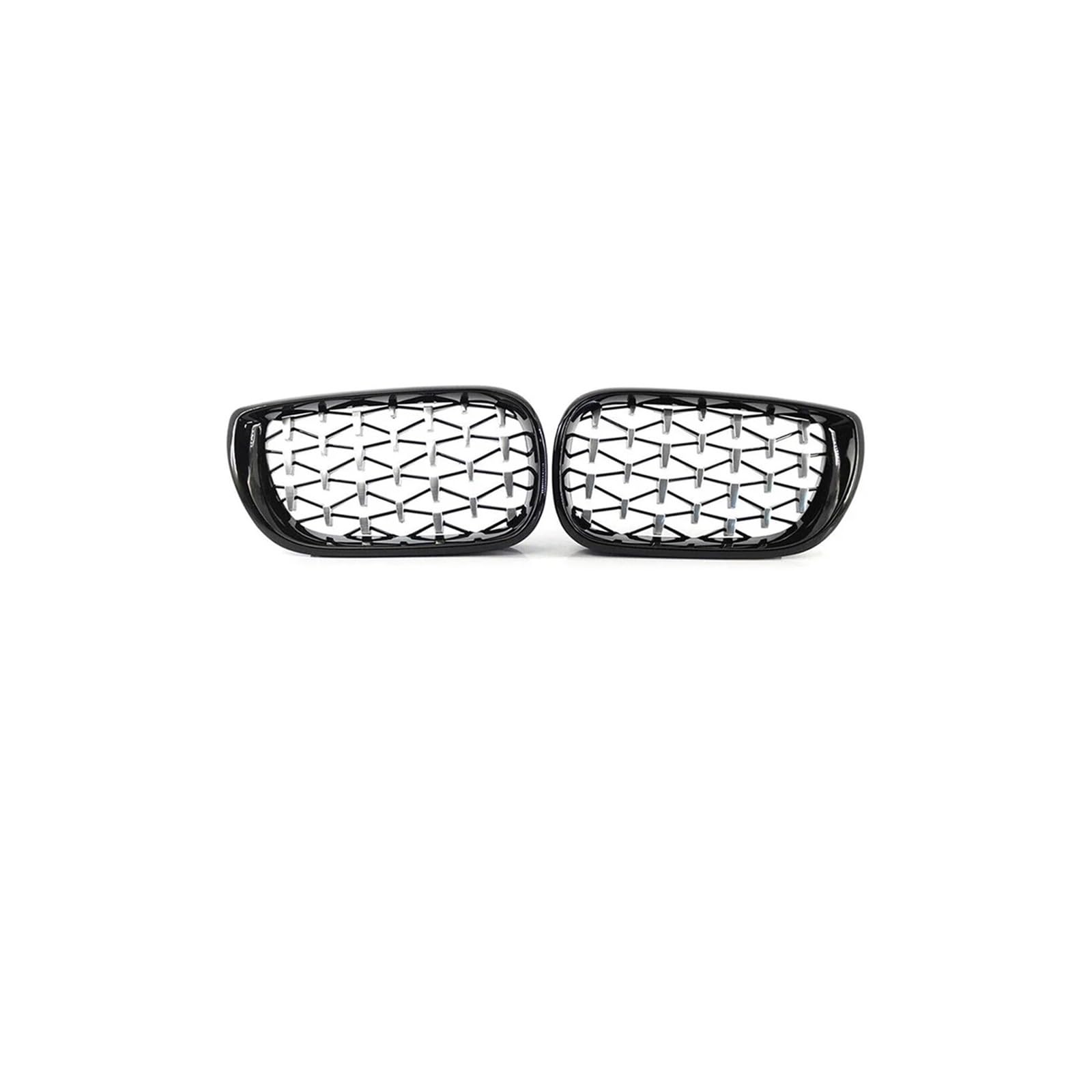 Haubengrill Für 3Serie E46 2002-2004 Auto Frontstoßstangengrill Glänzend Doppellinien-Stil Chrom Silber Diamanten Stil Vorne Haube Kühlergrill(Diamond-Chrome Black) von DPEDFVXVMR