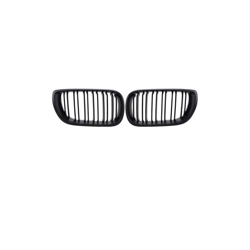Haubengrill Für 3Serie E46 2002-2004 Auto Frontstoßstangengrill Glänzend Doppellinien-Stil Chrom Silber Diamanten Stil Vorne Haube Kühlergrill(Double-Matte Black) von DPEDFVXVMR