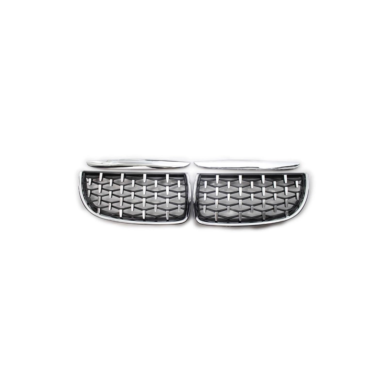 Haubengrill Für 3Serie E90 E91 2005-2008 Diamant-Nierengrill Auto Verchromt Meteor Mittelgitter Vorne Haube Kühlergrill(Sliver) von DPEDFVXVMR