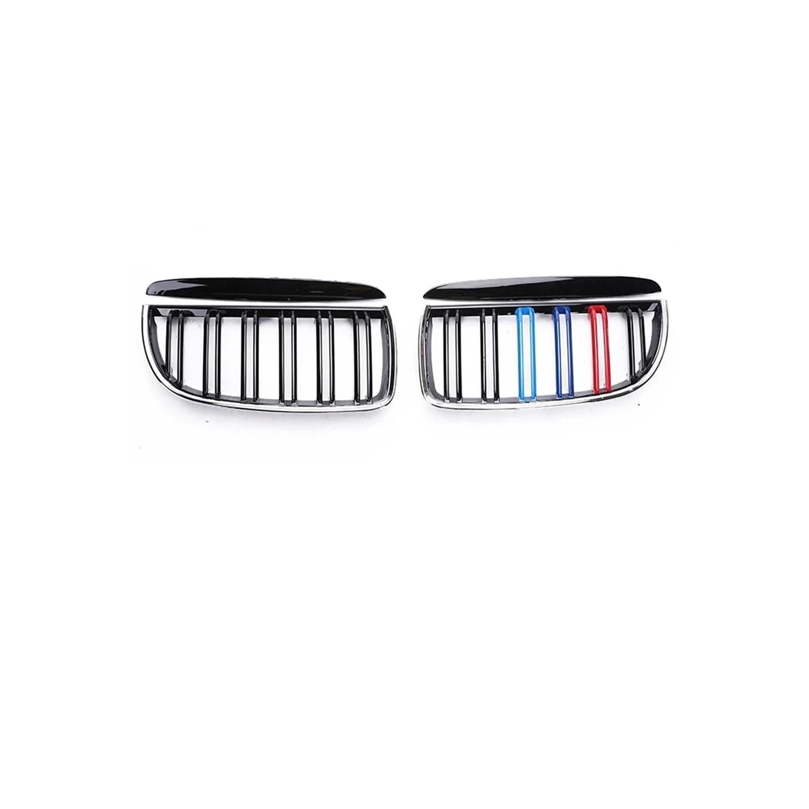 Haubengrill Für 3Serie E90 E91 2005-2012 Auto Frontstoßstange Kindly Grille Schwarz Racing Grill Carbon Fiber Vorne Haube Kühlergrill(Chrome 3 05-08) von DPEDFVXVMR