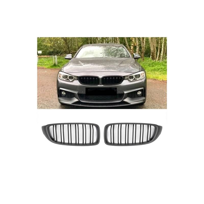 Haubengrill Für 4er-Serie Für M3 Für M4 F32 F33 F36 F80 F82 2013-2019 Frontstoßstangengrill Doppellamellen Glänzend Schwarz Vorne Haube Kühlergrill(Matte Black) von DPEDFVXVMR