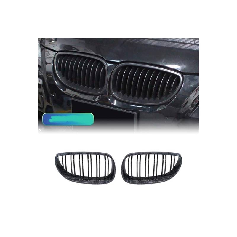 Haubengrill Für 5 Series E60 E61 2003-2009 Auto Frontstoßstangengrill Nieren Racing Grill Glanz Schwarz Vorne Haube Kühlergrill(Double Line Carbon) von DPEDFVXVMR