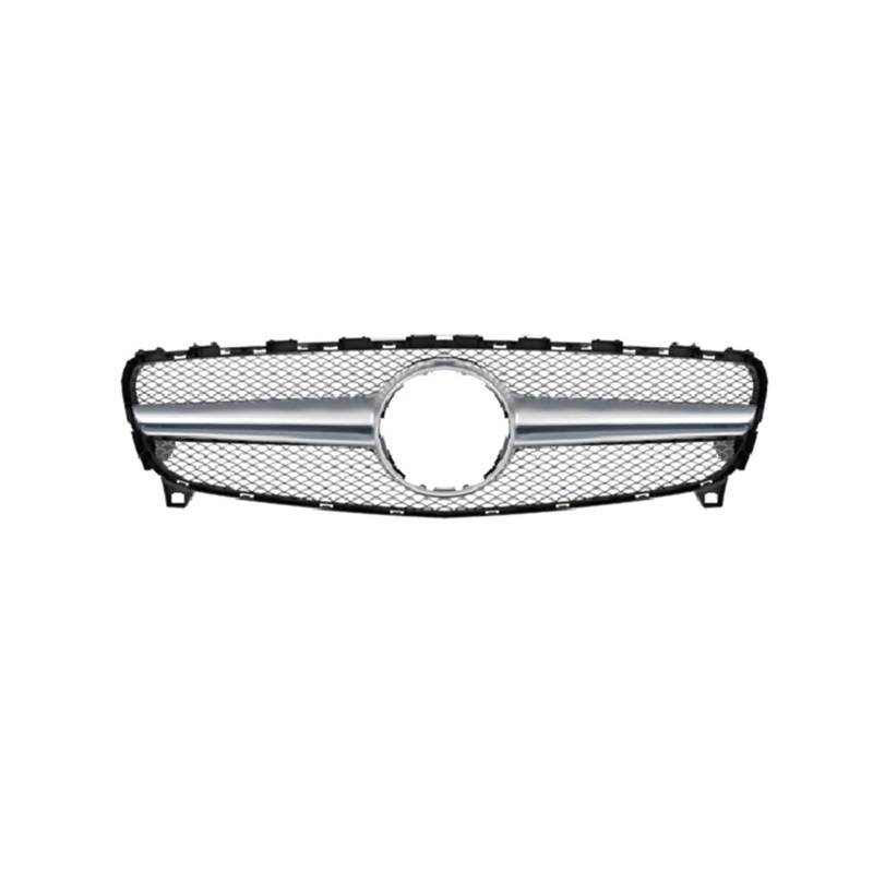 Haubengrill Für A-Klasse W176 2016-2018 A180 A200 A250 A45 Für AMG Auto Oberen Stoßfänger Mesh Front Grill Vorne Haube Kühlergrill(Silver) von DPEDFVXVMR