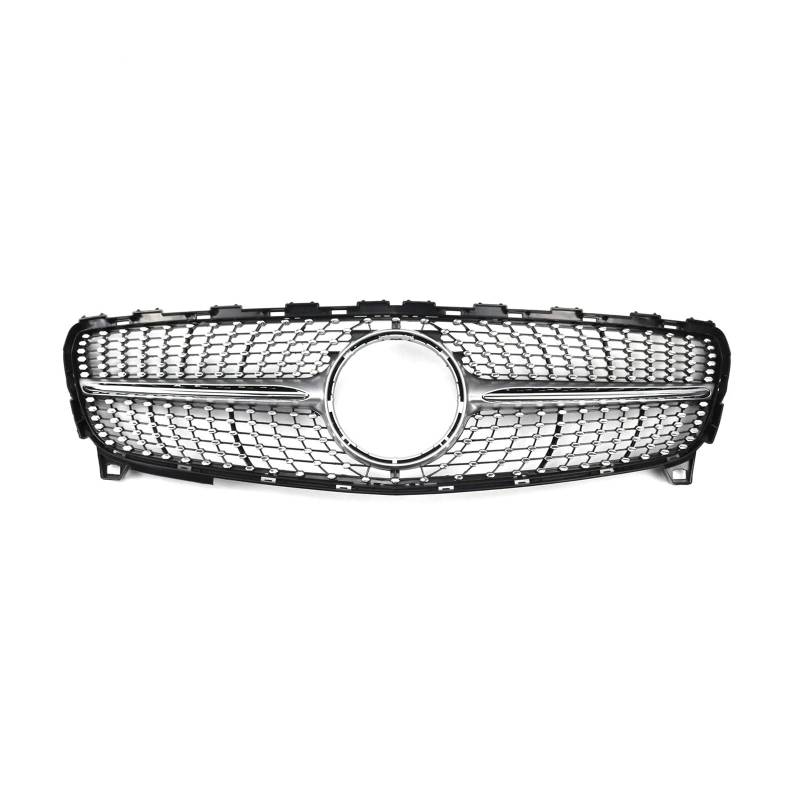 Haubengrill Für A-Klasse W176 A180 A220 2016-2018 Auto Frontstoßstange Grille Racing Grill Vorne Haube Kühlergrill(Silvery) von DPEDFVXVMR