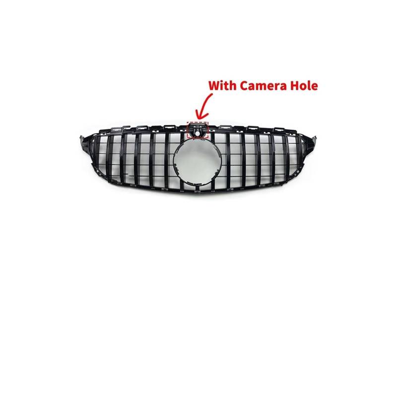 Haubengrill Für C C205 C180 C200 C250 C300 C260 W205 S205 2014-2021 Auto Frontstoßstange Grille Vorne Haube Kühlergrill(14-18 Black with Cam) von DPEDFVXVMR