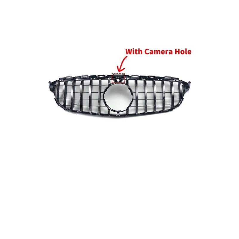 Haubengrill Für C C205 C180 C200 C250 C300 C260 W205 S205 2014-2021 Auto Frontstoßstange Grille Vorne Haube Kühlergrill(14-18Silver with Cam) von DPEDFVXVMR