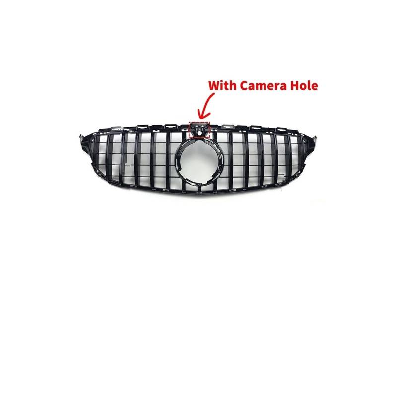 Haubengrill Für C C205 C180 C200 C250 C300 C260 W205 S205 2014-2021 Auto Frontstoßstangengrill Vorne Haube Kühlergrill(19-21 Black with Cam) von DPEDFVXVMR