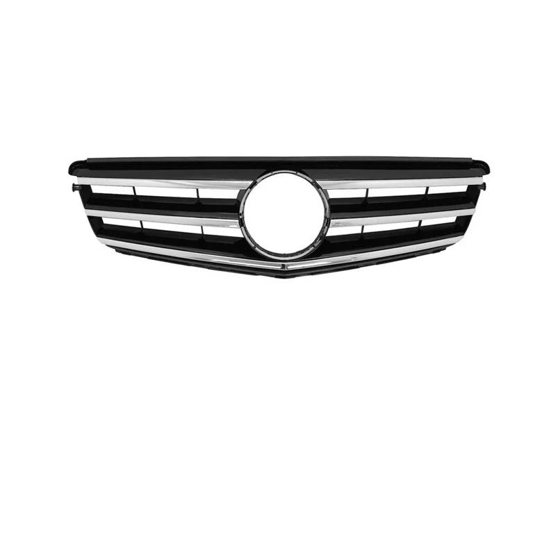Haubengrill Für C-Klasse W204 C180 C200 C230 2008-2014 Für AMG Style Diamonds Style Auto Frontstoßstangengrill Vorne Haube Kühlergrill(Sport-Chrome Black) von DPEDFVXVMR