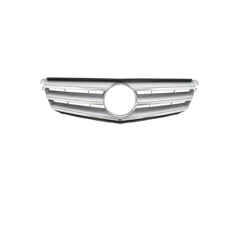 Haubengrill Für C-Klasse W204 C180 C250 C350 2008-2014 Auto Frontstoßstange Kühlergrill Kühlergrill Glänzend Schwarz Vorne Haube Kühlergrill(Sport Silver) von DPEDFVXVMR