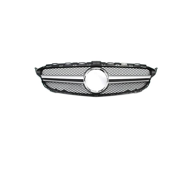 Haubengrill Für C-Klasse W205 C180 C200 C250 C300 2015 2016 2017 2018 Frontstoßstangengrill Chrom Schwarz Vorne Haube Kühlergrill(A-Chrome Silver) von DPEDFVXVMR