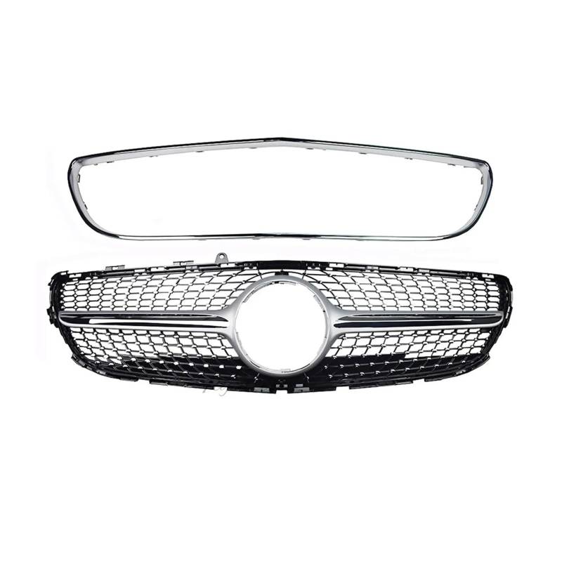 Haubengrill Für CLS Für Klasse W218 2016-2018 Auto Kühlergrill Für GTR Diamant Chrom Vorne Haube Kühlergrill(Silver no Camera) von DPEDFVXVMR