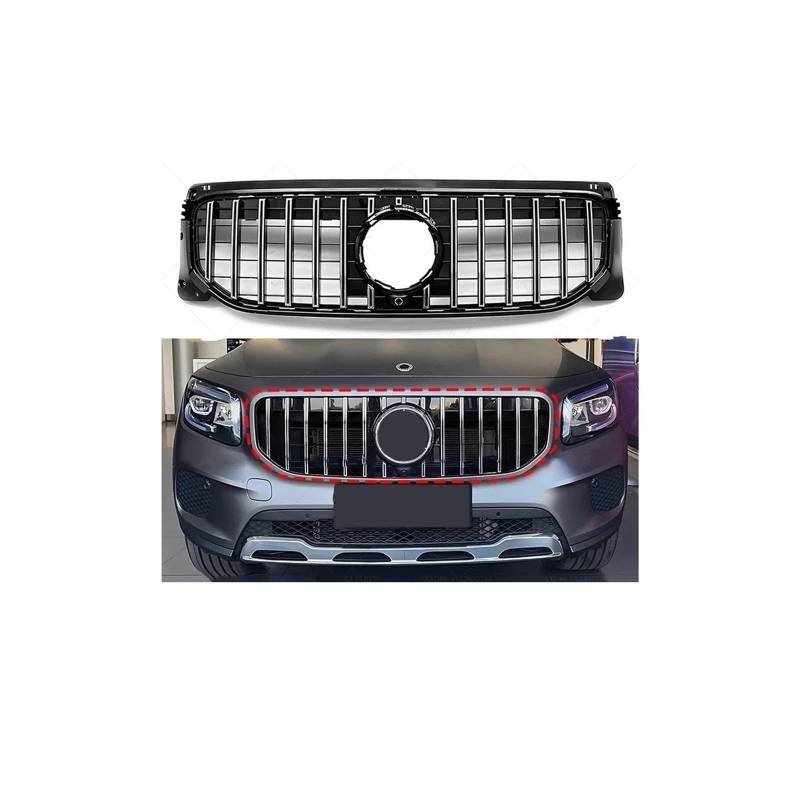 Haubengrill Für GLB Für Klasse X247 GLB180 GLB200 GLB250 2020-2024 Obere Stoßstange Haube Mesh Front Grille Vorne Haube Kühlergrill(247 20-24 Silver A) von DPEDFVXVMR