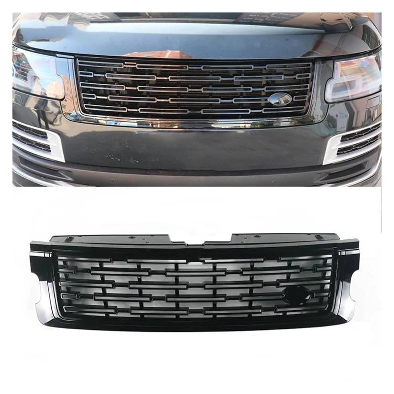 Haubengrill Für Land Für Rover Für Range 2018-2023 Auto Kühlergrill Kühler Mesh Grid Oberen Stoßfänger Racing Grill Vorne Haube Kühlergrill(All Black) von DPEDFVXVMR