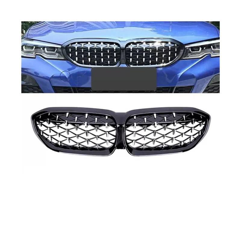 Haubengrill Für M3 G20 318i 320i M340i 2019 2020 2021 2022 2023 Auto Front Nierengrill Vorne Haube Kühlergrill(19-22 GBlack Silver) von DPEDFVXVMR