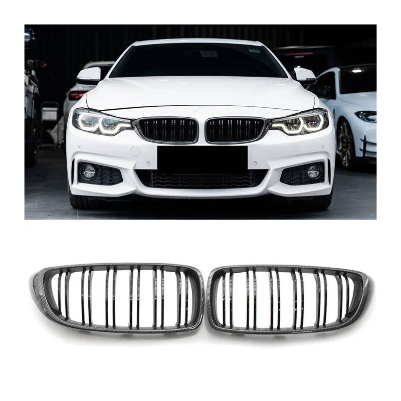 Haubengrill Für M4 F32 F33 F36 F80 F82 425i 430i 440i 435i 2013-2020 Auto Front Nierengrill Vorne Haube Kühlergrill(Carbon Look) von DPEDFVXVMR