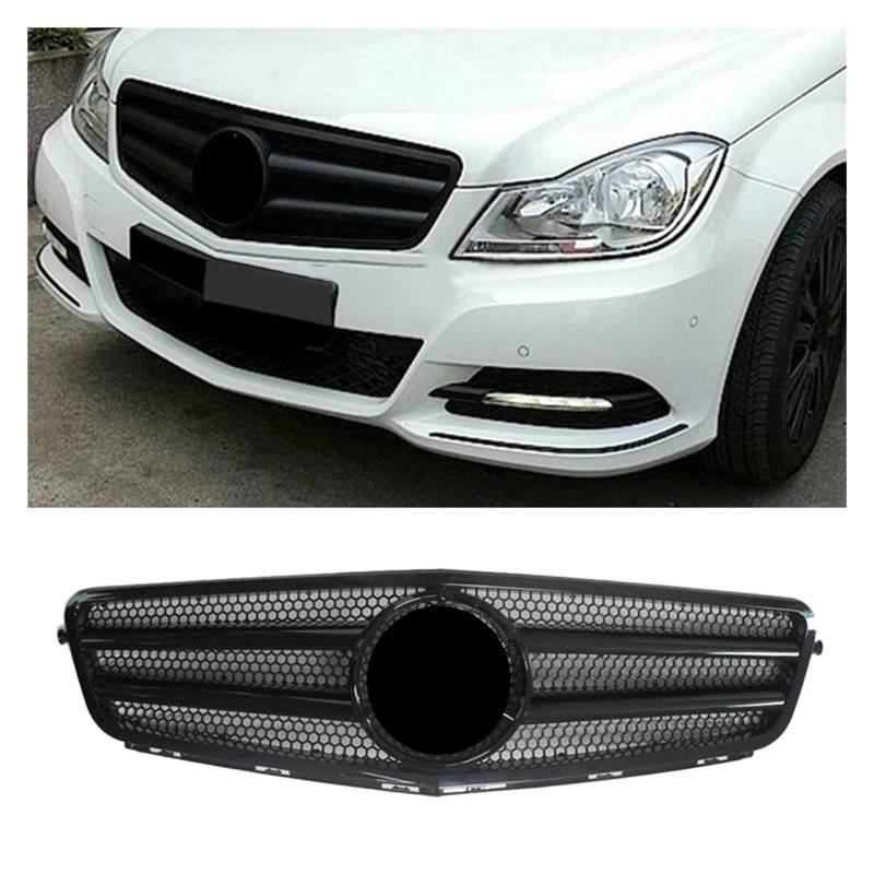 Haubengrill Für W204 C-Class C63 C250 C300 C200 C350 2007-2014 Auto Front Grill Für AMG Stil Stoßstange ABS Grille Vorne Haube Kühlergrill von DPEDFVXVMR