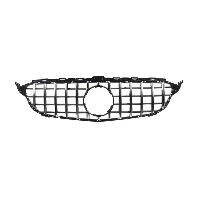 Haubengrill Für W205 C250 C300 2015-2018 Chrom Schwarz Front Stoßstange Kühlergrill Kühler Racing Grill Vorne Haube Kühlergrill von DPEDFVXVMR