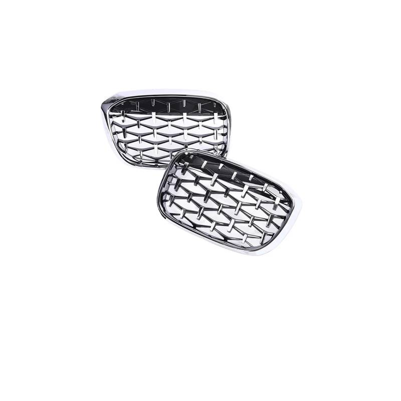 Haubengrill Für X3 Für X4 G01 G02 2018-2021 Auto Frontstoßstange Nieren-Carbon-Kühlergrill Doppellamellengrills Schwarz Glänzend Vorne Haube Kühlergrill(All Chrome Diamond) von DPEDFVXVMR