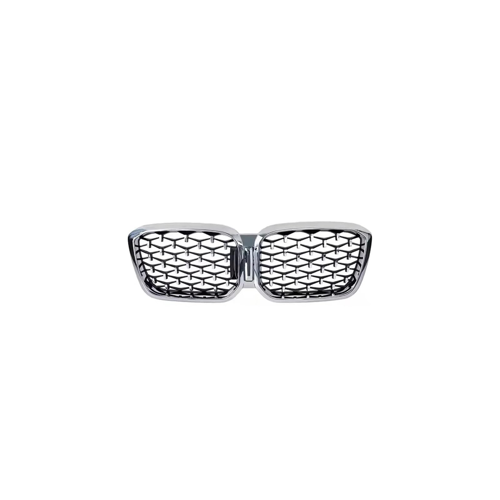 Haubengrill Für X3 Für X4 G01 G02 2022-IN Frontstoßstangengitter Glanz Single Line Style Matte Racing Grills Vorne Haube Kühlergrill(Diamond-Silver) von DPEDFVXVMR