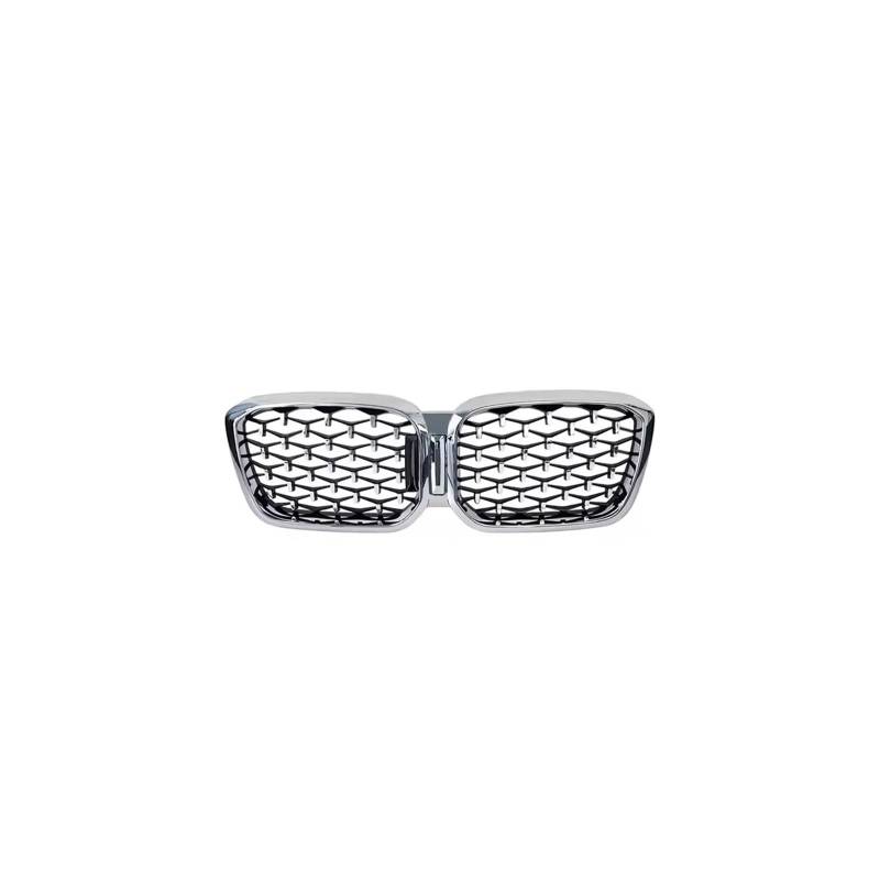 Haubengrill Für X3 Für X4 G01 G02 2022-IN Frontstoßstangengitter Glanz Single Line Style Matte Racing Grills Vorne Haube Kühlergrill(Diamond-Silver) von DPEDFVXVMR