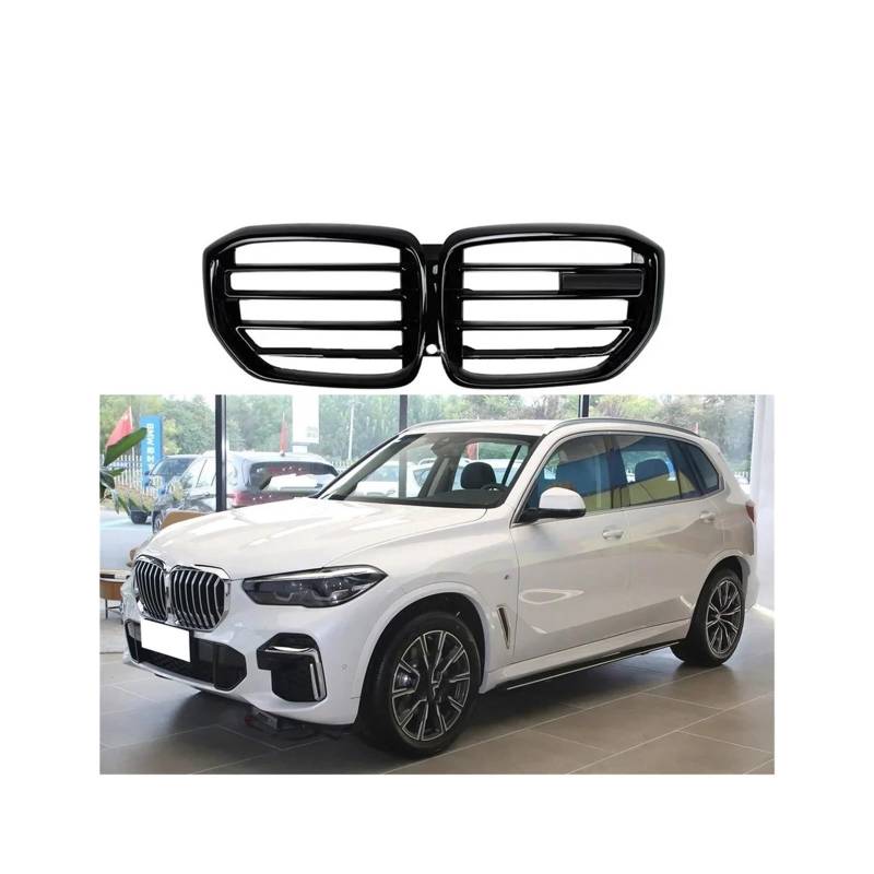 Haubengrill Für X5 G05 X5M Für LCI 2018-2024 Glanz Schwarz Front Niere Kühler Oberen Stoßfänger Grille Vorne Haube Kühlergrill(2018-2023) von DPEDFVXVMR
